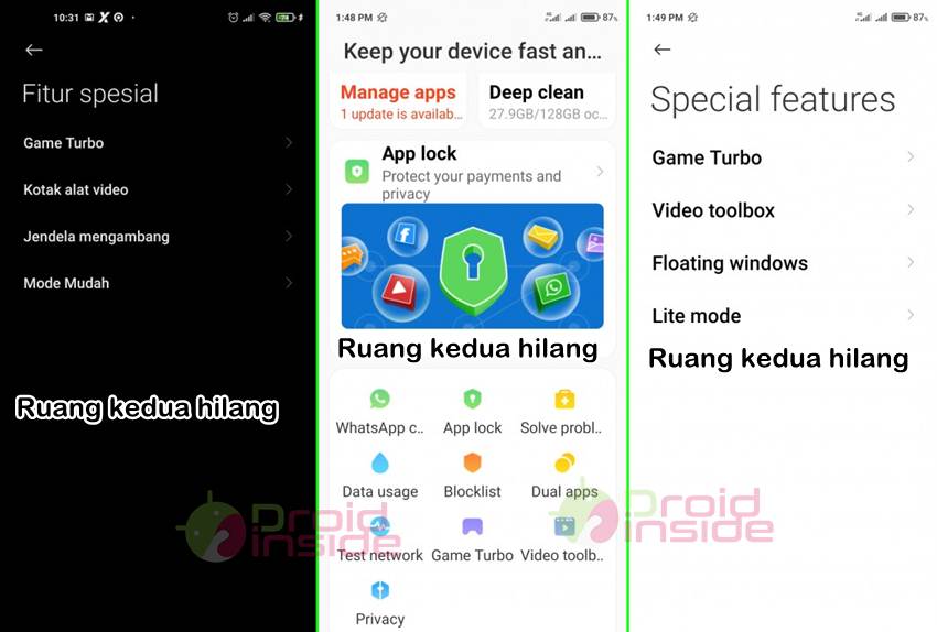 apakah redmi 10 ada ruang kedua