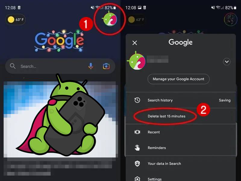 cara menghapus riwayat pencarian di google hp android 12