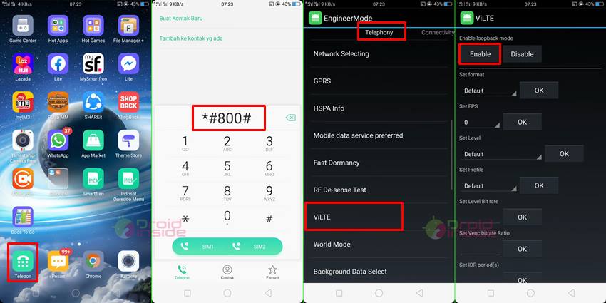 cara mengaktifkan volte di hp oppo