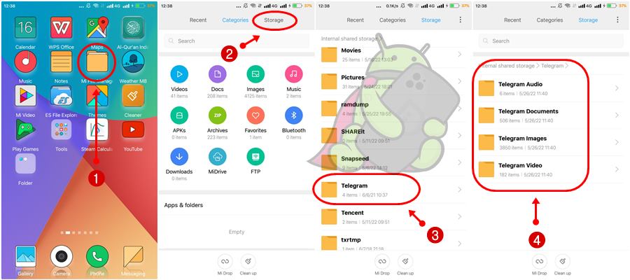 Mencari File Telegram Menggunakan Mi File Manager