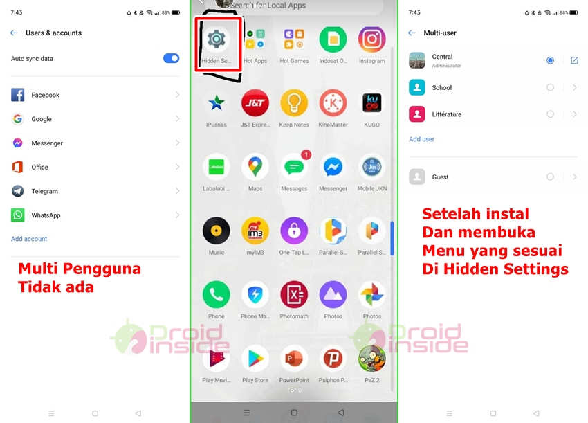 multi pengguna realme tidak ada