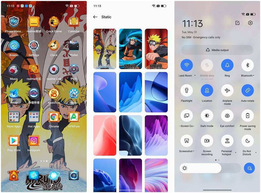 Realme gt neo 3 naruto edition menu