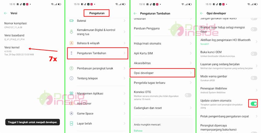 cara mematikan auto- update oppo