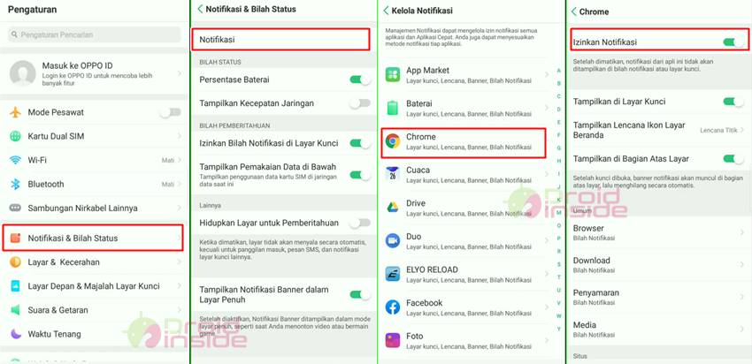 cara mematikan notifikasi aplikasi di hp oppo