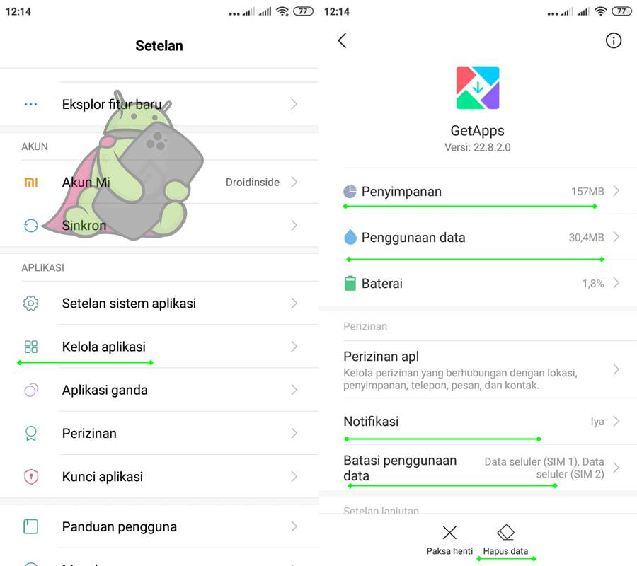 hapus data dan batasi penggunaan data