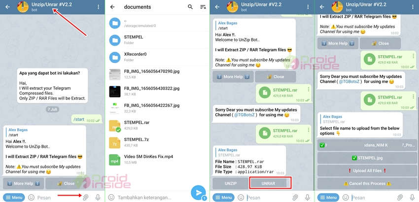 membuka file rar dengan bot telegram