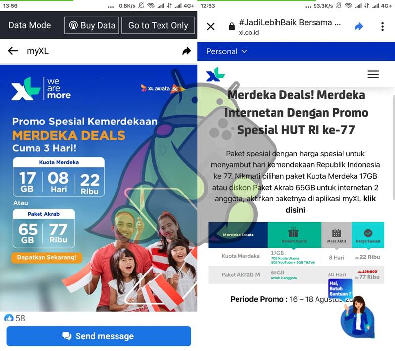 Promo Paket Merdeka AXIS dan XL