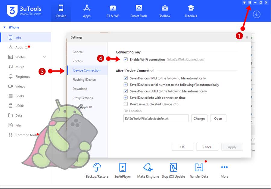 enable wifi connection