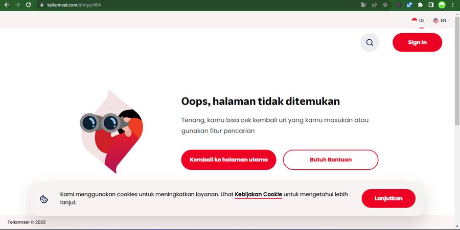 web telkomsel error