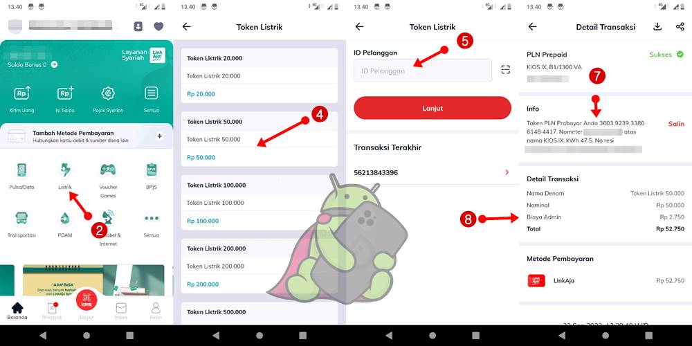 Cara Beli Token Listrik di LinkAja