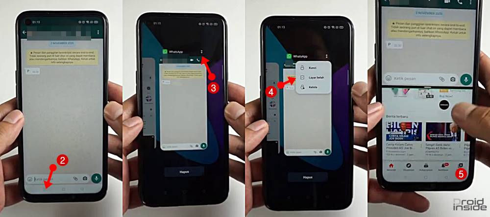 Cara Split Screen Realme Tanpa Aplikasi dengan Fitur Recent Aplikasi