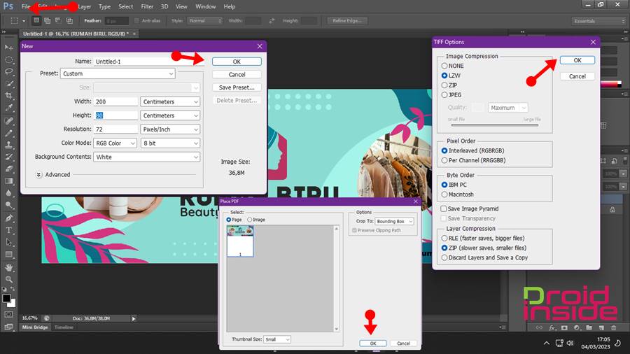 Cek Ukuran dan Kualitas desain Canva dengan Photoshop