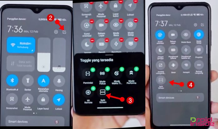 Masukkan Split Screen ke Quick Setting