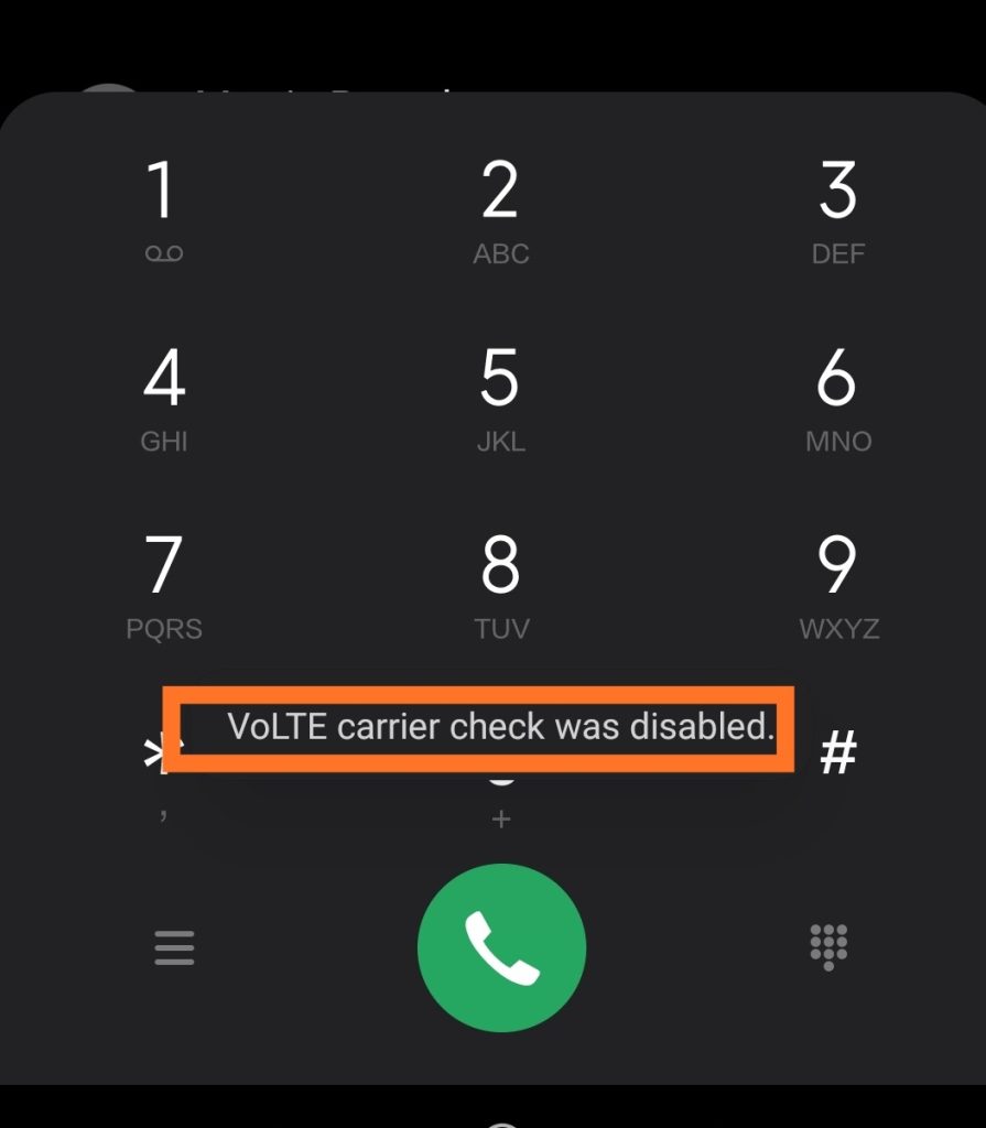 Pemeriksaan operator VoLTE dinonaktifkan