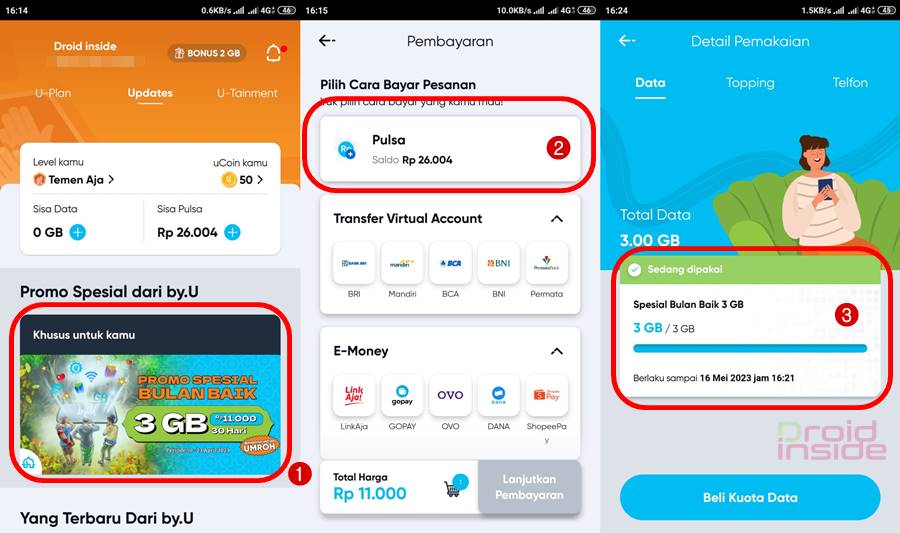 Promo byU 3GB 30hari 10rb