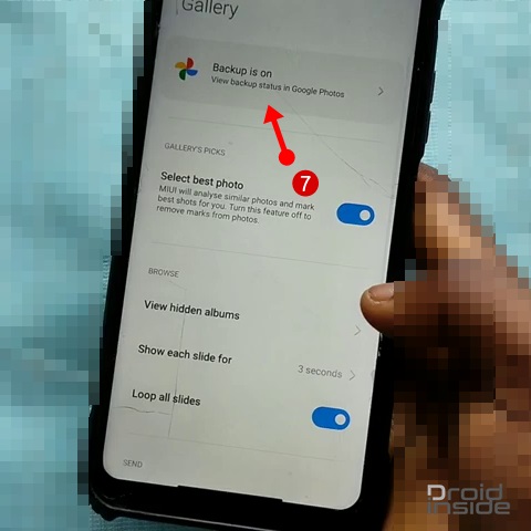 backup is on google photos