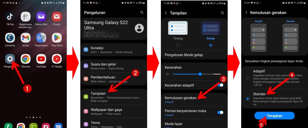 cara mengubah refresh rate hp samsung result